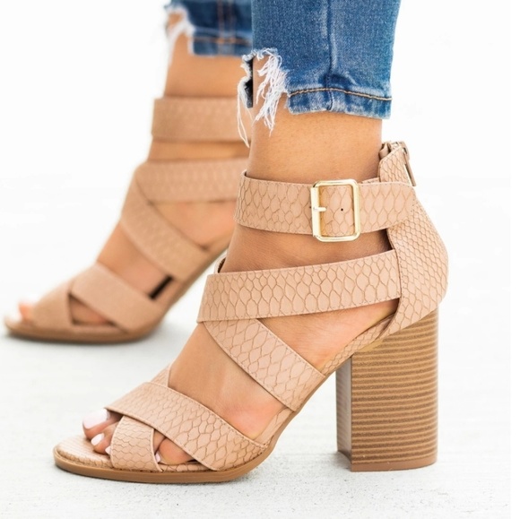 Shoes - SNAKE" dark blush
